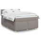 Preview: ARDEBO.de - Boxspringbett mit Matratze Taupe 140x190 cm Stoff