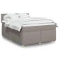 Preview: ARDEBO.de - Boxspringbett mit Matratze Taupe 140x200 cm Stoff