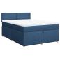 Preview: Boxspringbett mit Matratze Blau 140x200 cm Stoff