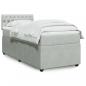 Preview: ARDEBO.de - Boxspringbett mit Matratze Hellgrau 100x200 cm Samt