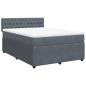 Preview: ARDEBO.de - Boxspringbett mit Matratze Dunkelgrau 140x200 cm Samt