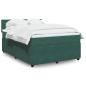 Preview: ARDEBO.de - Boxspringbett mit Matratze Dunkelgrün 140x200 cm Samt