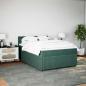 Preview: Boxspringbett mit Matratze Dunkelgrün 140x200 cm Samt