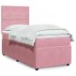 Preview: ARDEBO.de - Boxspringbett mit Matratze Rosa 90x200 cm Samt