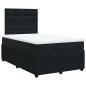 Preview: ARDEBO.de - Boxspringbett mit Matratze Schwarz 120x200 cm Samt