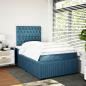 Preview: ARDEBO.de - Boxspringbett mit Matratze Dunkelblau 120x190 cm Samt