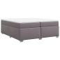 Preview: Boxspringbett mit Matratze Grau 200x200 cm Kunstleder