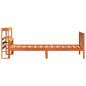 Preview: Bettgestell mit Kopfteil ohne Matratze Wachsbraun 75x190 cm