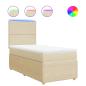Preview: Boxspringbett mit Matratze Creme 90x190 cm Stoff
