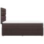 Preview: ARDEBO.de - Boxspringbett mit Matratze Dunkelbraun 90x190 cm Stoff