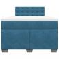 Preview: Boxspringbett mit Matratze Dunkelblau 120x200 cm Samt