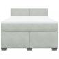 Preview: Boxspringbett mit Matratze Hellgrau 140x190 cm Samt