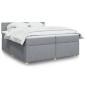 Preview: ARDEBO.de - Boxspringbett mit Matratze Hellgrau 200x200 cm Stoff