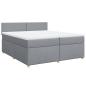 Preview: Boxspringbett mit Matratze Hellgrau 200x200 cm Stoff