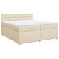 Preview: Boxspringbett mit Matratze Creme 200x200 cm Stoff