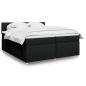 Preview: ARDEBO.de - Boxspringbett mit Matratze Schwarz 200x200 cm Stoff