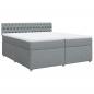 Preview: Boxspringbett mit Matratze Hellgrau 200x200 cm Stoff