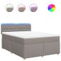Preview: Boxspringbett mit Matratze Taupe 140x190 cm Stoff