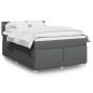 Preview: ARDEBO.de - Boxspringbett mit Matratze Dunkelgrau 140x200 cm Stoff