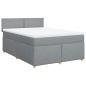 Preview: Boxspringbett mit Matratze Hellgrau 160x200 cm Stoff