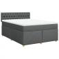 Preview: ARDEBO.de - Boxspringbett mit Matratze Dunkelgrau 160x200 cm Stoff