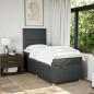 Preview: Boxspringbett mit Matratze Dunkelgrau 90x190 cm Stoff