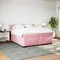 Preview: ARDEBO.de - Boxspringbett mit Matratze Rosa 200x200 cm Samt