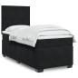 Preview: ARDEBO.de - Boxspringbett mit Matratze Schwarz 90x200 cm Samt