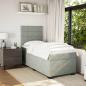 Preview: Boxspringbett mit Matratze Hellgrau 90x200 cm Samt