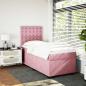 Preview: Boxspringbett mit Matratze Rosa 90x200 cm Samt
