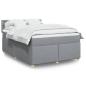 Preview: ARDEBO.de - Boxspringbett mit Matratze Hellgrau 160x200 cm Stoff