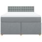 Preview: Boxspringbett mit Matratze Hellgrau 160x200 cm Stoff