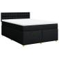 Preview: Boxspringbett mit Matratze Schwarz 160x200 cm Stoff