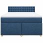 Preview: Boxspringbett mit Matratze Blau 160x200 cm Stoff
