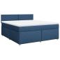 Preview: Boxspringbett mit Matratze Blau 180x200 cm Stoff