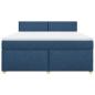Preview: Boxspringbett mit Matratze Blau 180x200 cm Stoff