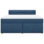 Preview: Boxspringbett mit Matratze Blau 180x200 cm Stoff