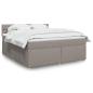 Preview: ARDEBO.de - Boxspringbett mit Matratze Taupe 180x200 cm Stoff