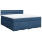 Preview: Boxspringbett mit Matratze Blau 180x200 cm Stoff