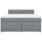 Preview: Boxspringbett mit Matratze Hellgrau 180x200 cm Stoff