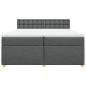 Preview: Boxspringbett mit Matratze Dunkelgrau 200x200 cm Stoff