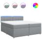 Preview: Boxspringbett mit Matratze Hellgrau 200x200 cm Stoff