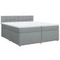 Preview: Boxspringbett mit Matratze Hellgrau 200x200 cm Stoff