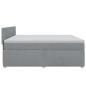 Preview: Boxspringbett mit Matratze Hellgrau 200x200 cm Stoff