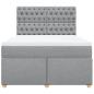 Preview: Boxspringbett mit Matratze Hellgrau 140x200 cm Stoff