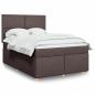 Preview: ARDEBO.de - Boxspringbett mit Matratze Dunkelbraun 160x200 cm Stoff