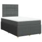 Preview: Boxspringbett mit Matratze Dunkelgrau 120x200 cm Stoff