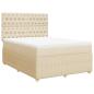 Preview: ARDEBO.de - Boxspringbett mit Matratze Creme 140x200 cm Stoff