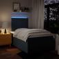 Preview: Boxspringbett mit Matratze Blau 120x190 cm Stoff
