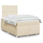 Preview: ARDEBO.de - Boxspringbett mit Matratze Creme 120x200 cm Stoff